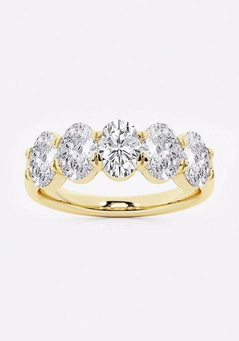 2 ctw Oval Lab Grown Diamond Five-Stone Anniversary Band