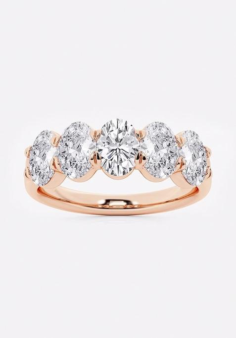 2 ctw Oval Lab Grown Diamond Five-Stone Anniversary Band