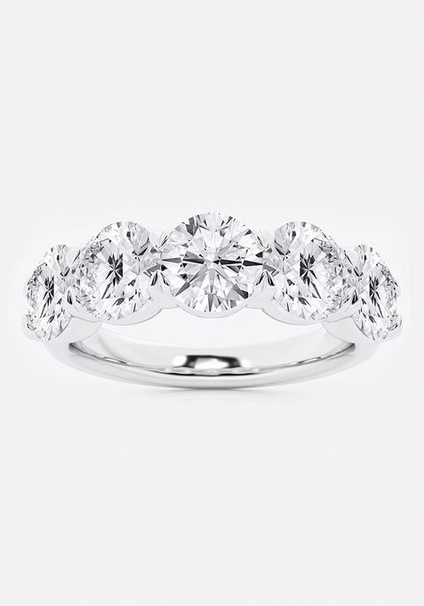 3 ctw Round Lab Grown Diamond Five-Stone Anniversary Band