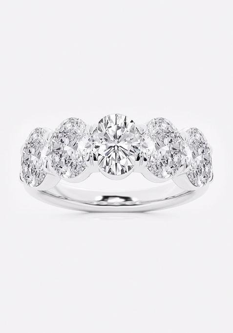 3 ctw Oval Lab Grown Diamond Five-Stone Anniversary Band