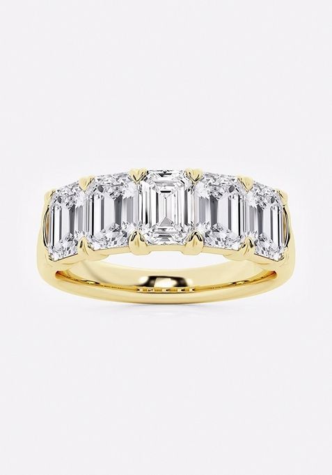 3ctw Emerald Lab Grown Diamond Five-Stone Anniversary Band