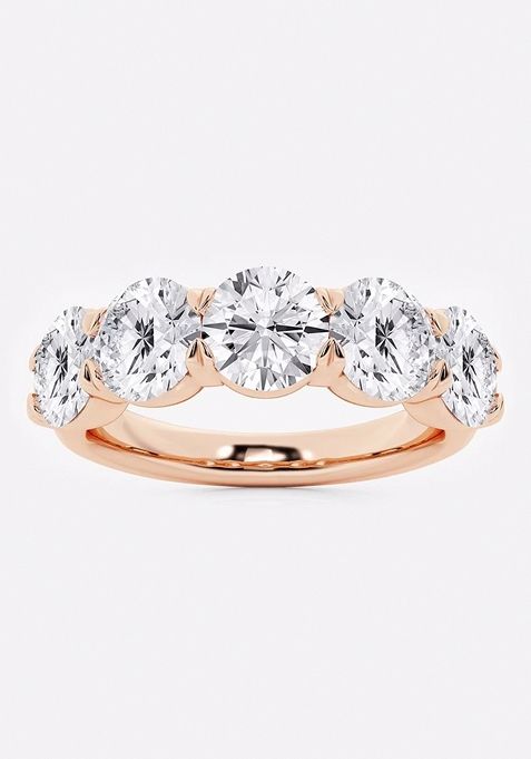 3ctw Round Lab Grown Diamond Five-Stone Anniversary Band