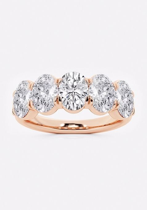 3ctw Oval Lab Grown Diamond Five-Stone Anniversary Band