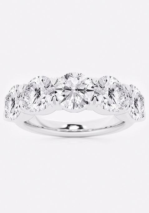 4 ctw Round Lab Grown Diamond Five-Stone Anniversary Band