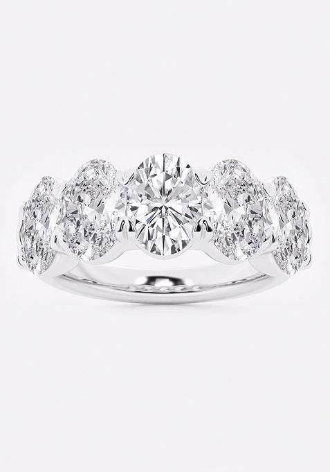 4 ctw Oval Lab Grown Diamond Five-Stone Anniversary Band