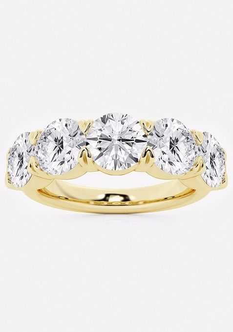 4ctw Round Lab Grown Diamond Five-Stone Anniversary Band