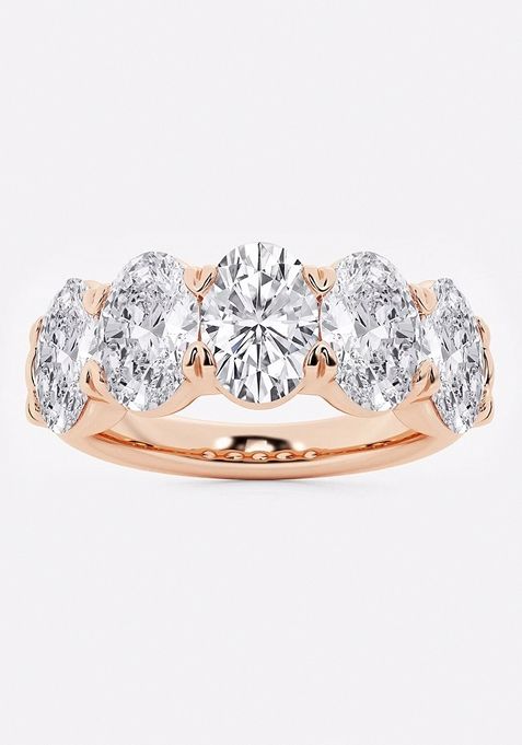 4ctw Oval Lab Grown Diamond Five-Stone Anniversary Band