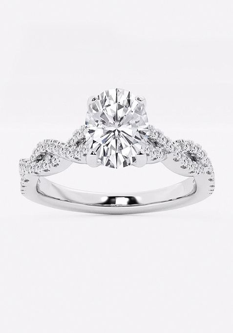 1 ctw Oval Lab Grown Diamond Double Twist Engagement Ring