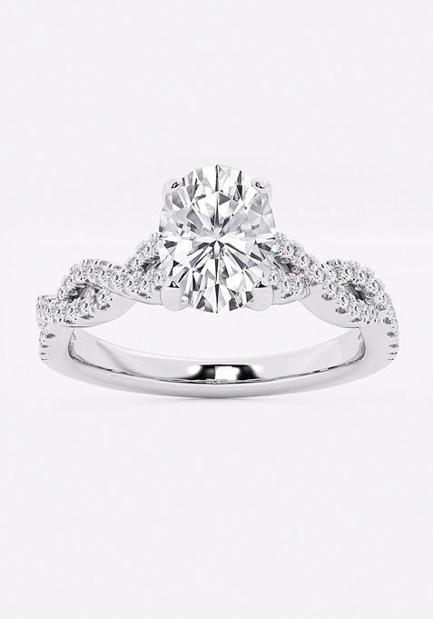 1 /4 ctw Oval Lab Grown Diamond Double Twist Engagement Ring