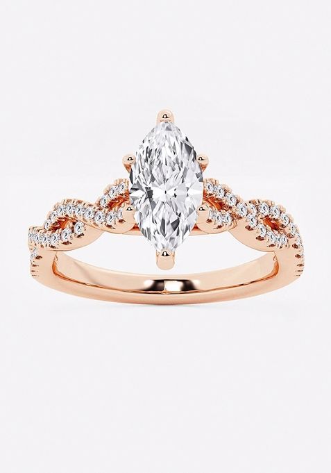 1 1/4 ctw Marquise Lab Grown Diamond Double Twist Engagement Ring