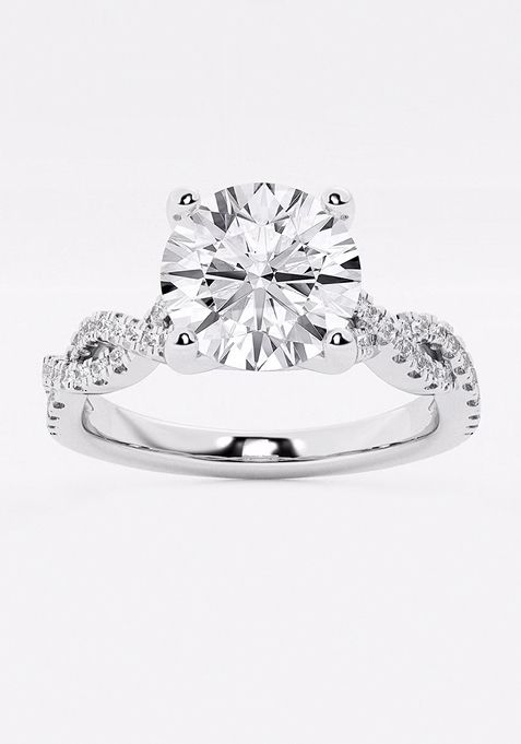 1 3/4 ctw Round Lab Grown Diamond Double Twist Engagement Ring