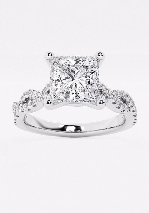 1 3/4 ctw Princess Lab Grown Diamond Double Twist Engagement Ring