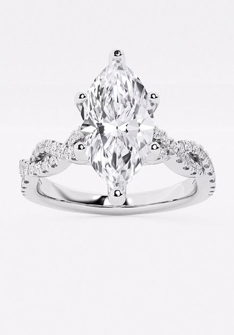 1 3/4 ctw Asscher Lab Grown Diamond Double Twist Engagement Ring