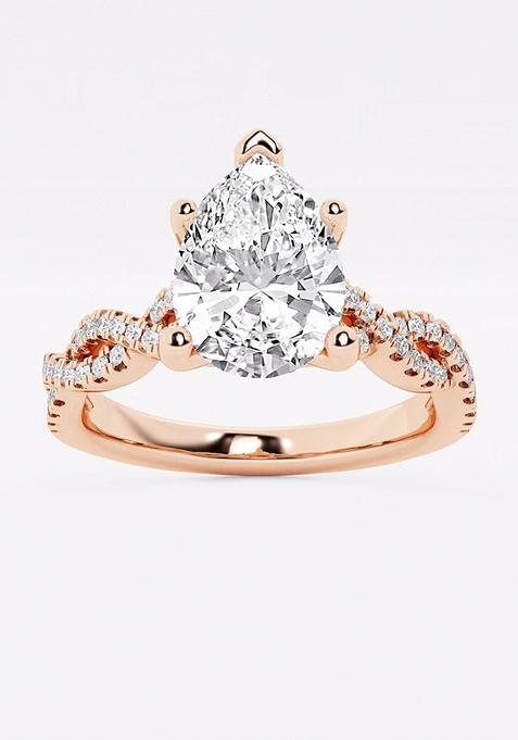 1 3/4 ctw Pear Lab Grown Diamond Double Twist Engagement Ring