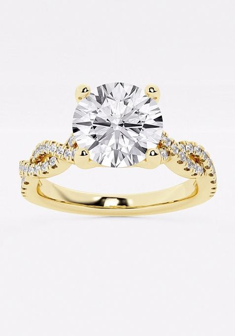 2 3/4 ctw Round Lab Grown Diamond Double Twist Engagement Ring