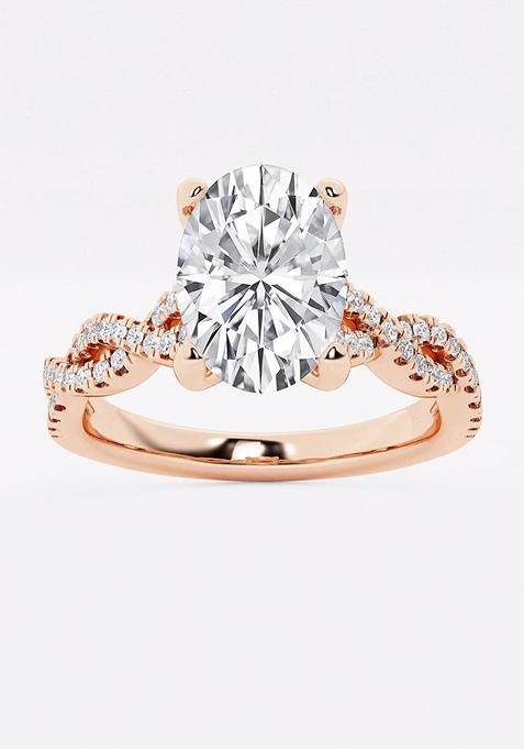 2 3/4 ctw Oval Lab Grown Diamond Double Twist Engagement Ring