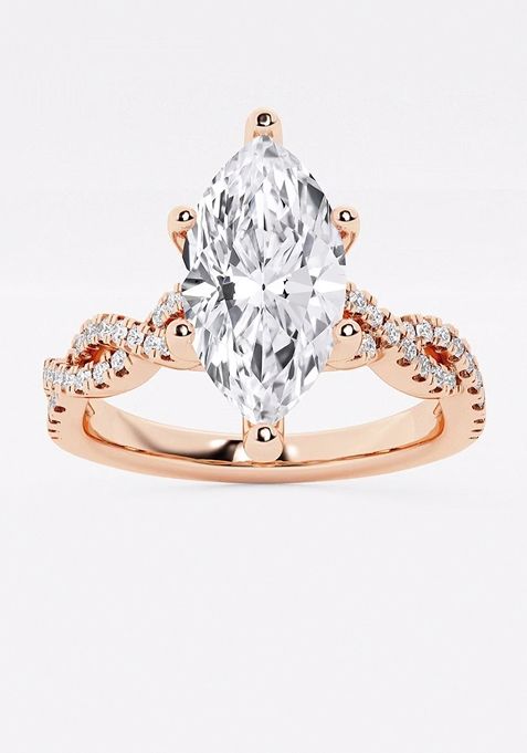 3 1/4 ctw Marquise Lab Grown Diamond Double Twist Engagement Ring