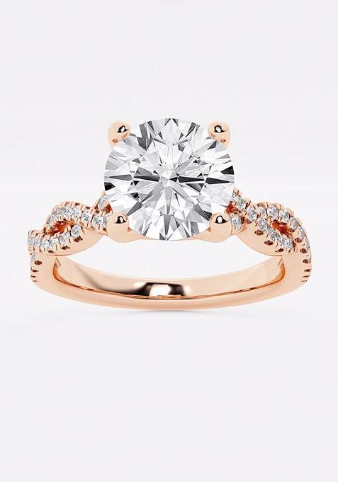 4 1/3ctw Round Lab Grown Diamond Double Twist Engagement Ring