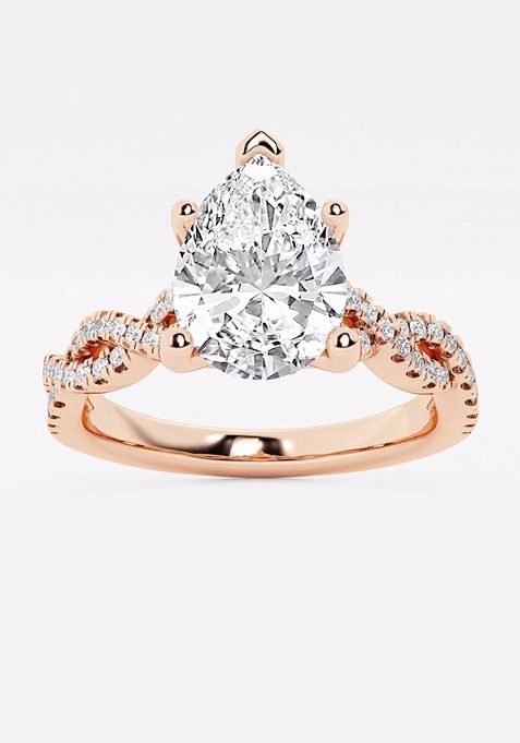 5 1/3ctw Pear Lab Grown Diamond Double Twist Engagement Ring