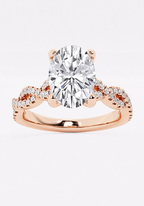 7 1/3 ctw Oval Lab Grown Diamond Double Twist Engagement Ring