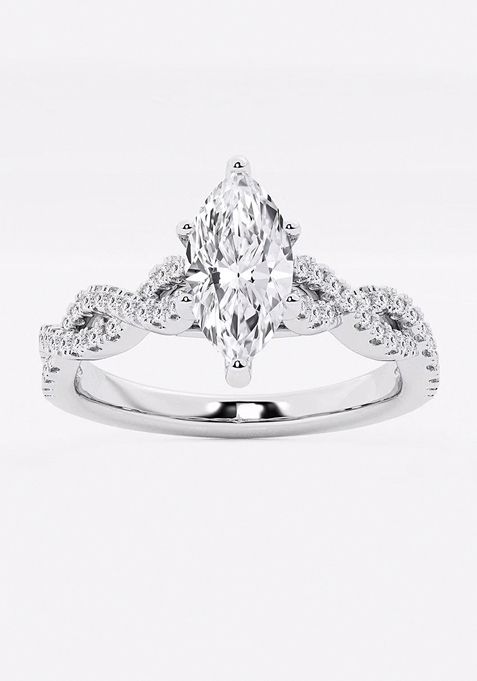 1 ctw Marquise Lab Grown Diamond Double Twist Engagement Ring