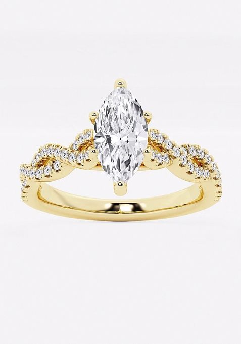 1 ctw Marquise Lab Grown Diamond Double Twist Engagement Ring