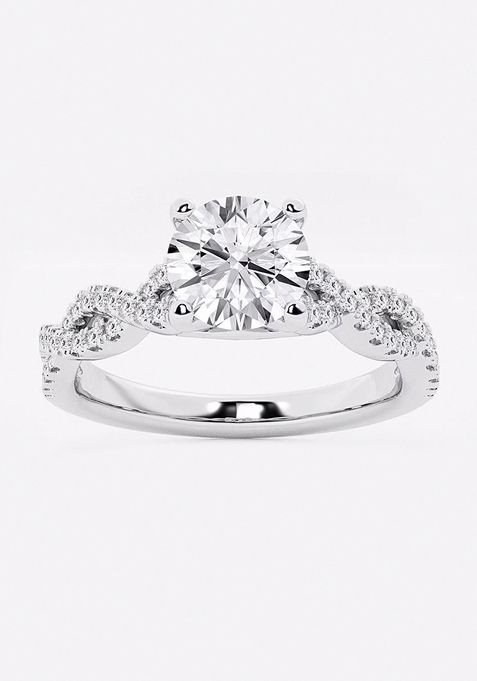 11/4 ctw Round Lab Grown Diamond Double Twist Engagement Ring