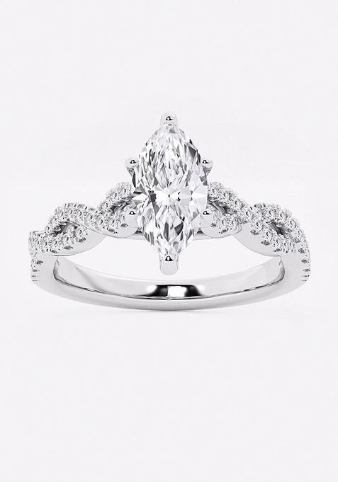 1 1/4 ctw Marquise Lab Grown Diamond Double Twist Engagement Ring