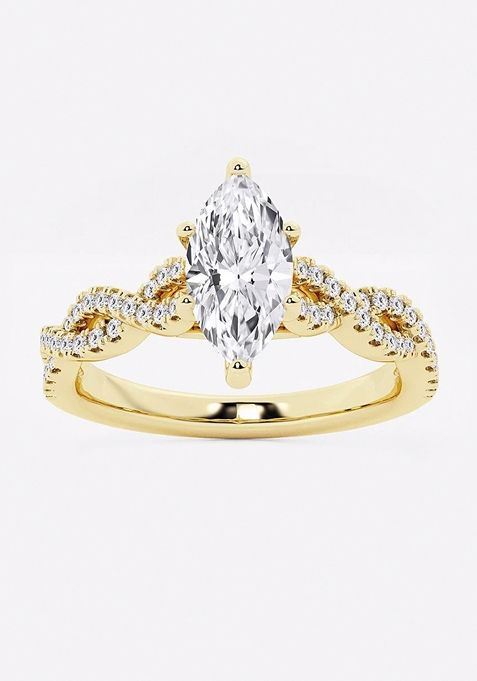 1 1/4 ctw Marquise Lab Grown Diamond Double Twist Engagement Ring