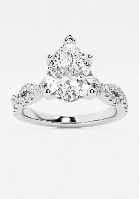 1 3/4 ctw Pear Lab Grown Diamond Double Twist Engagement Ring