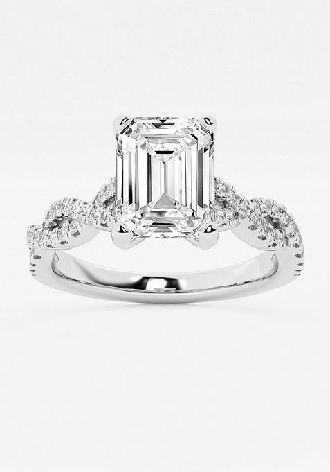 2 1/4 ctw Radiant Lab Grown Diamond Double Twist Engagement Ring