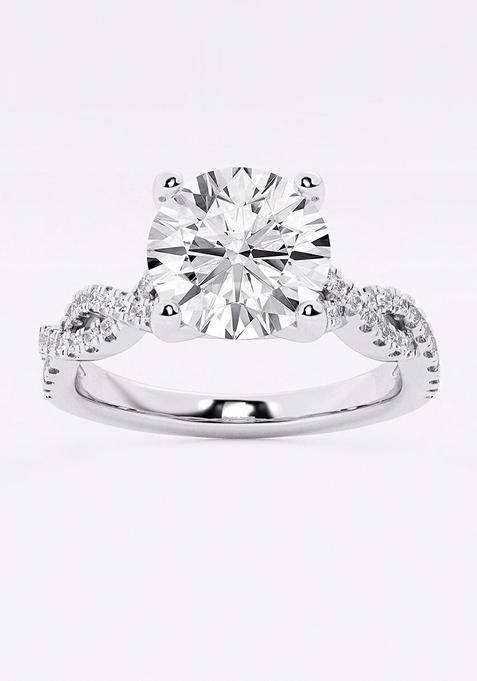 4 1/3ctw Round Lab Grown Diamond Double Twist Engagement Ring