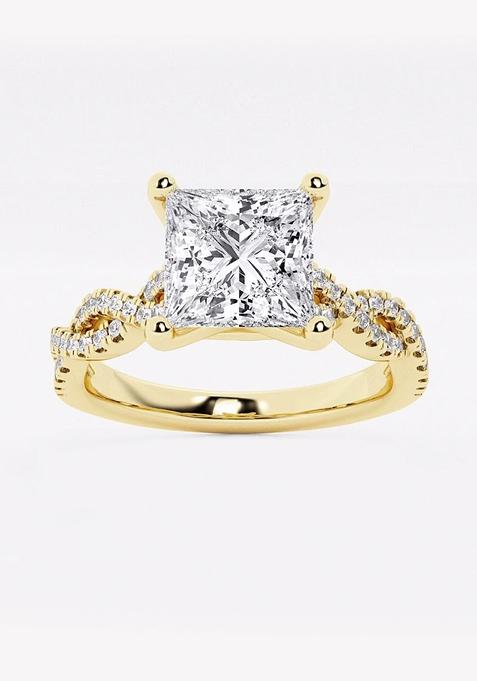 6 1/3 ctw Oval Lab Grown Diamond Double Twist Engagement Ring