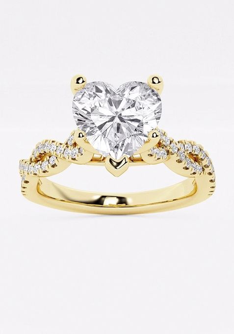 6 1/3 ctw Heart Lab Grown Diamond Double Twist Engagement Ring