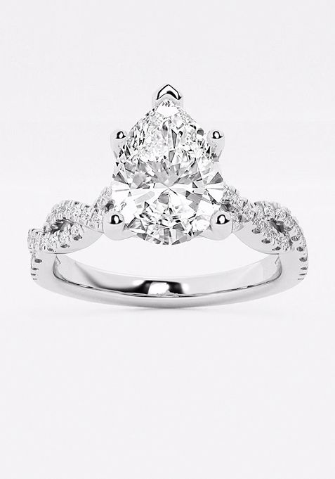   7 1/3ctw Pear Lab Grown Diamond Double Twist Engagement Ring