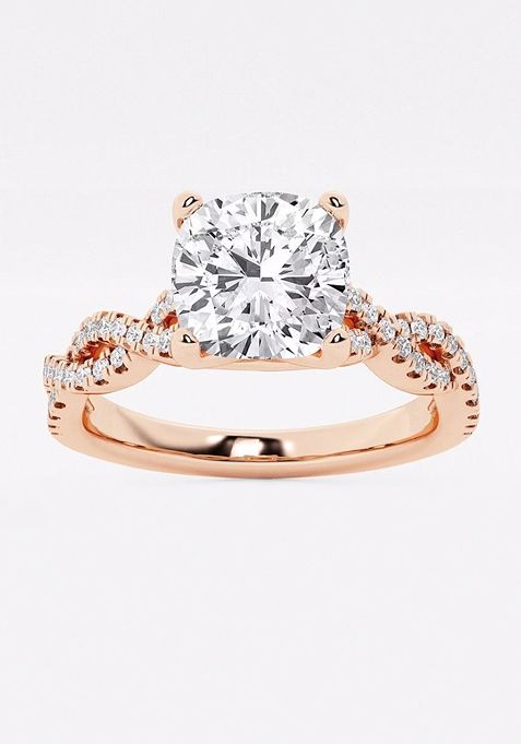 8 1/3ctw Cushion Lab Grown Diamond Double Twist Engagement Ring