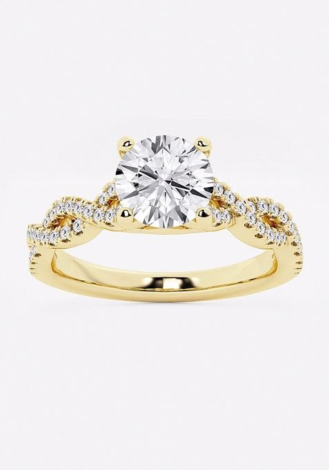 1 1/4 ctw Round Lab Grown Diamond Double Twist Engagement Ring