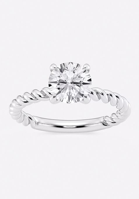 1 1/2 ctw Round Lab Grown Diamond Twist Solitaire Engagement Ring