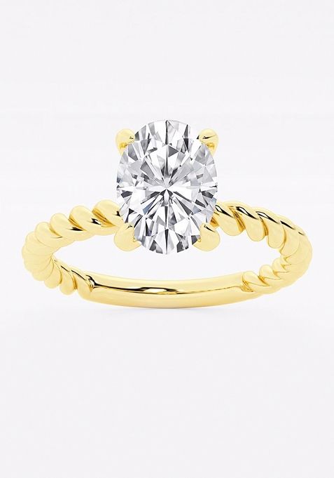 1 1/2 ctw Oval Lab Grown Diamond Twist Solitaire Engagement Ring