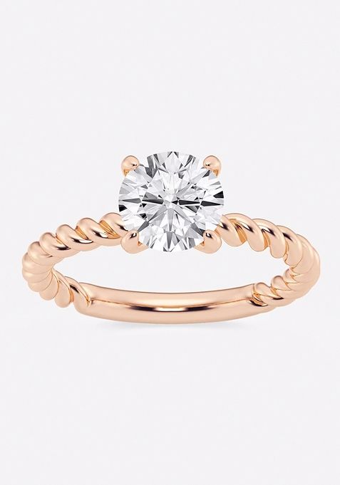 1 1/2 ctw Round Lab Grown Diamond Twist Solitaire Engagement Ring