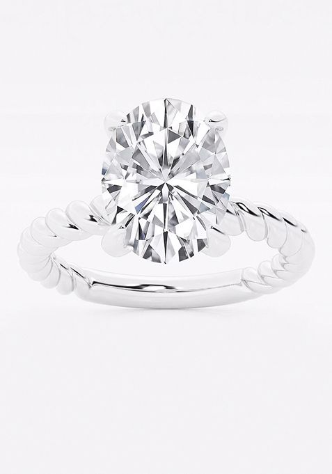 2 ctw Oval Lab Grown Diamond Twist Solitaire Engagement Ring