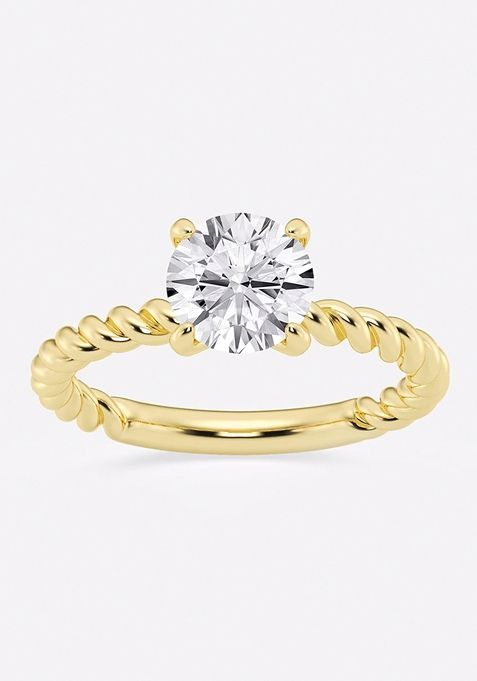 1 1/2 ctw Round Lab Grown Diamond Twist Solitaire Engagement Ring