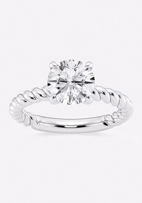 2 ctw Round Lab Grown Diamond Twist Solitaire Engagement Ring