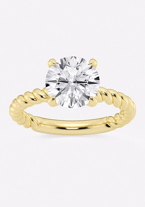 3 ctw Round Lab Grown Diamond Twist Solitaire Engagement Ring