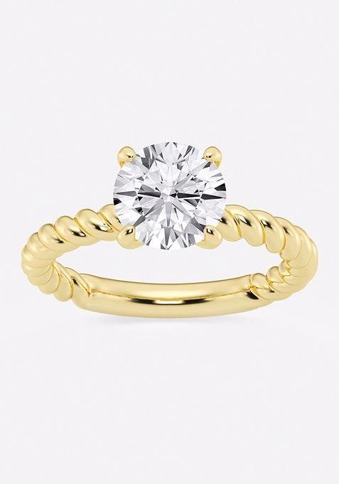 2 ctw Round Lab Grown Diamond Twist Solitaire Engagement Ring