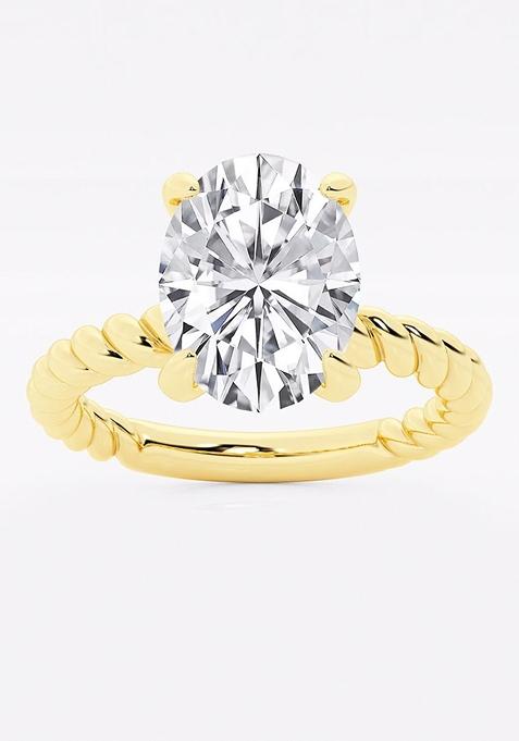 2 ctw Oval Lab Grown Diamond Twist Solitaire Engagement Ring