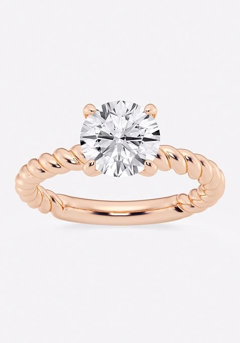 2 ctw Round Lab Grown Diamond Twist Solitaire Engagement Ring