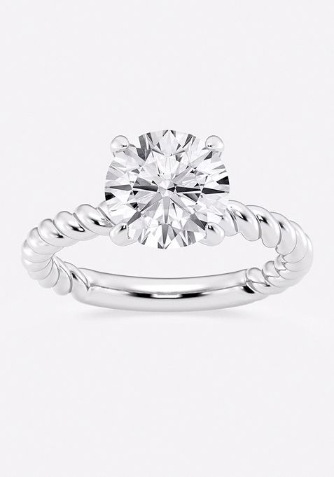 3ctw Round Lab Grown Diamond Twist Solitaire Engagement Ring