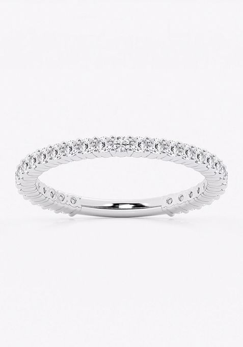 1/2 ctw Round Lab Grown Diamond Three Quarter Eternity Shared Prong Wedding Band