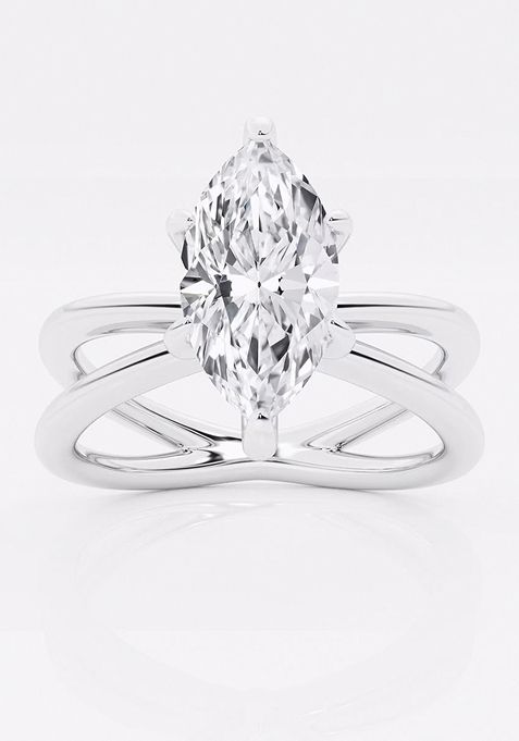 2 ctw Marquise Lab Grown Diamond Crossover Solitaire Engagement Ring